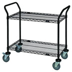 Thumbnail image #1 for Quantum WRC-2460BK-2 2-Shelf Wire Utility Bus Cart, 60 x 24 x 37-1/2 Inches, 1,200 lb Capacity, Black Epoxy