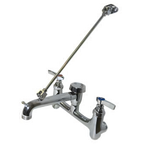 Thumbnail image #1 for Serv-Ware SF1000 Wall-Mount Mop Sink Service Faucet with Vacuum Breaker Spout, Pail Hook, and 8-Inch Centers