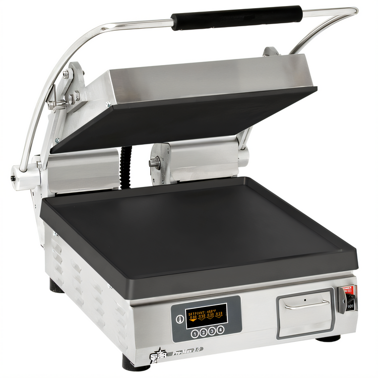 Product image #1 for Pro-Max 2.0 14.5-Inch Smooth Cast Iron Countertop Sandwich Grill with Electronic Controls and Timer