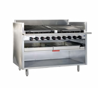 Magikitch'n FM-RMB-648 48-Inch Floor Model Gas Radiant Charbroiler with Open Cabinet Base