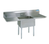 Thumbnail image #1 for BK Resources One-Compartment Double Drainboard Stainless Steel Compartment Sink with 9-Inch Backsplash, 52 x 25-13/16 Inches