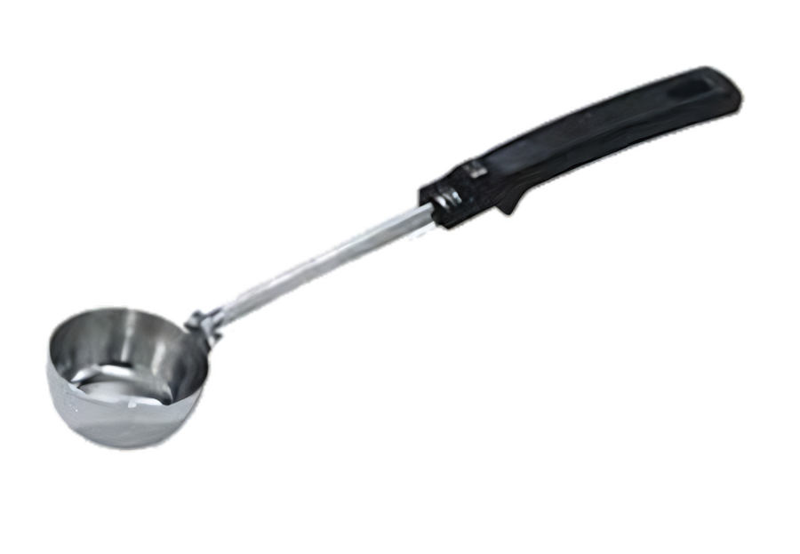 Product image #1 for Vollrath Spoodle® 1 oz Solid 18-8 Stainless Steel Portion Control Serving Spoon with Black Grip 'N Serv® Handle