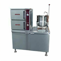 Crown DCX-10-6 Two Compartment Direct Steam Convection Steamer with 6 Gallon Kettle