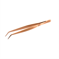 Mercer Culinary Precision Plus 6-1/8-Inch Fine Point Curved Tip Tongs, Rose Gold
