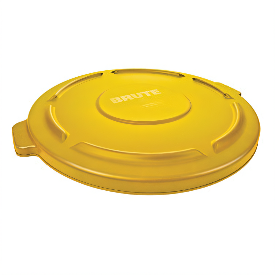 Product image #1 for Rubbermaid BRUTE 32 Gallon Flat Trash Can Lid, Heavy Duty Plastic, Yellow