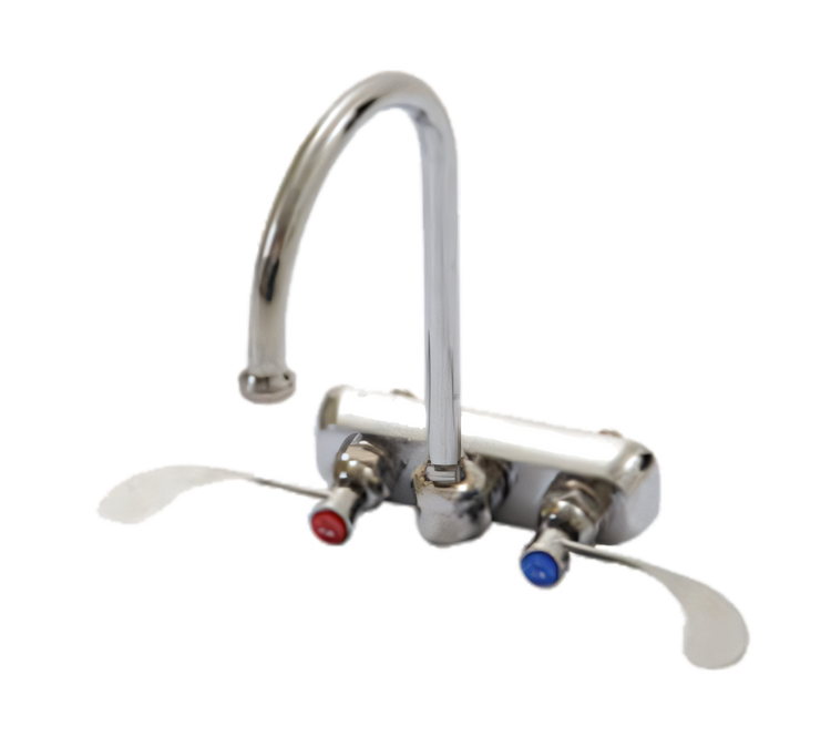 Product image #1 for Extra Heavy Duty Gooseneck Pre-Rinse Faucet with Wrist Handles, 4-Inch Centers