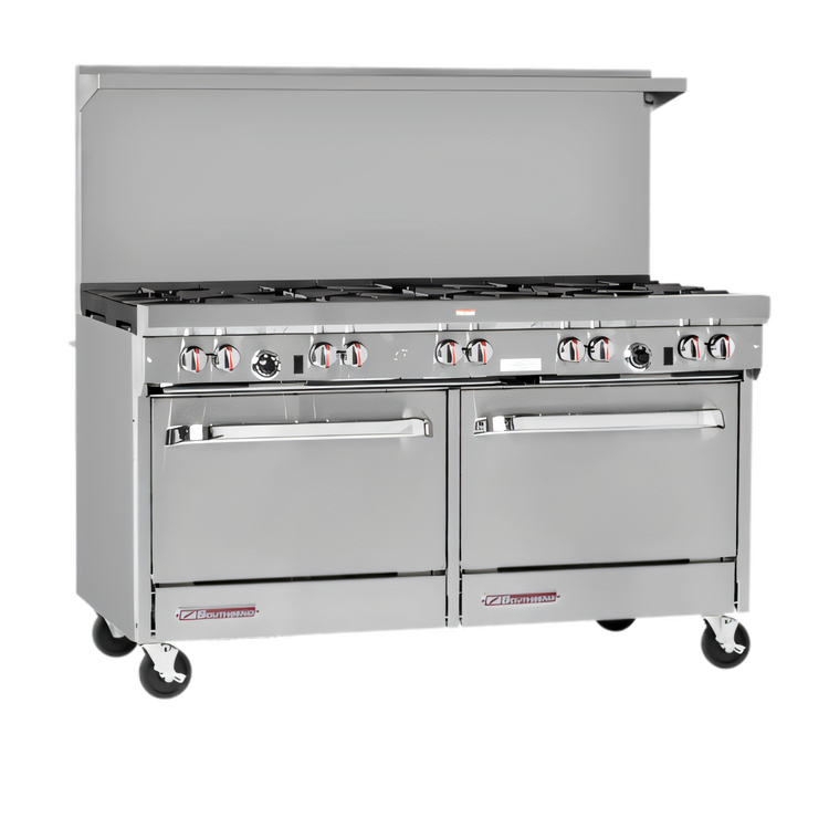 Product image #1 for Southbend S-Series 60-Inch Gas Restaurant Range with 6 Open Burners, 24-Inch Raised Griddle/Broiler, Standard Oven and Cabinet Base