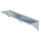 Thumbnail image #1 for Sapphire Manufacturing SMWS-1624 Wall-Mounted Stainless Steel Shelf, 24"W x 16"D, 18-Gauge 400-Series, Rolled Front, 1.5" Rear Upturn
