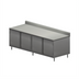 Thumbnail image #1 for BK Resources 96-Inch Stainless Steel Chef Table Cabinet Base with Hinged Doors, Center Mullion, and 5-Inch Riser