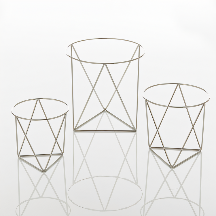 Product image #1 for American Metalcraft Geometric Stainless Steel Buffet Riser Set, 3-Piece