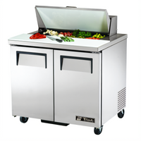 36 3/8-Inch Two-Door Sandwich/Salad Prep Table with 8 Sixth-Size Pans