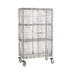 Thumbnail image #1 for Metro Super Erecta SEC55S-SD-2SE Standard-Duty Mobile Open-Wire Stainless Steel Security Cage, 52-3/4"W x 27-1/4"D x 62"H, 2 Shelves