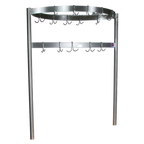 Thumbnail image #1 for John Boos PRB06 Boat-Shaped Table-Mounted Stainless Steel Pot Rack, 33 Double Hooks, 127-1/4"W