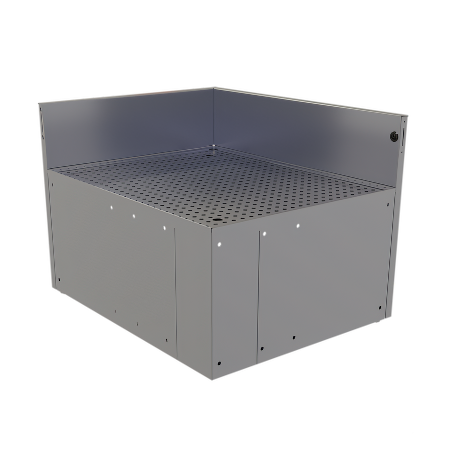 Product image #1 for Glastender Left-Hand Underbar Inside Corner Drainboard with Backsplash and Removable Insert, 24 x 30 Inches, Stainless Steel