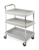 Thumbnail image #1 for Metro Deep Ledge 3-Tier Polymer Utility Bus Cart with Open Base, Gray