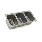 Thumbnail image #1 for Eagle Group SR14-16-9.5-3-ND Three-Compartment Self-Rimming Drop-In Sink, No Deck, 14 x 16 x 9.5-Inch Bowls, 304 Stainless Steel