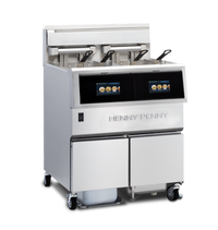 Henny Penny F5 Electric Open Fryer with Built-In Filtration, 2-Well, 30 lb. Per Vat Floor Model