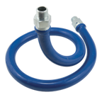 Thumbnail image #1 for Dormont Manufacturing Dormont Blue Hose 16100BP24BX Moveable Gas Connector Hose, 24-Inch, 1-Inch ID, Stainless Steel Braid, Blue PVC Coating