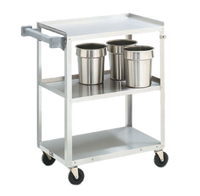Stainless Steel 3-Shelf Utility Bus Cart, 300 lb Capacity