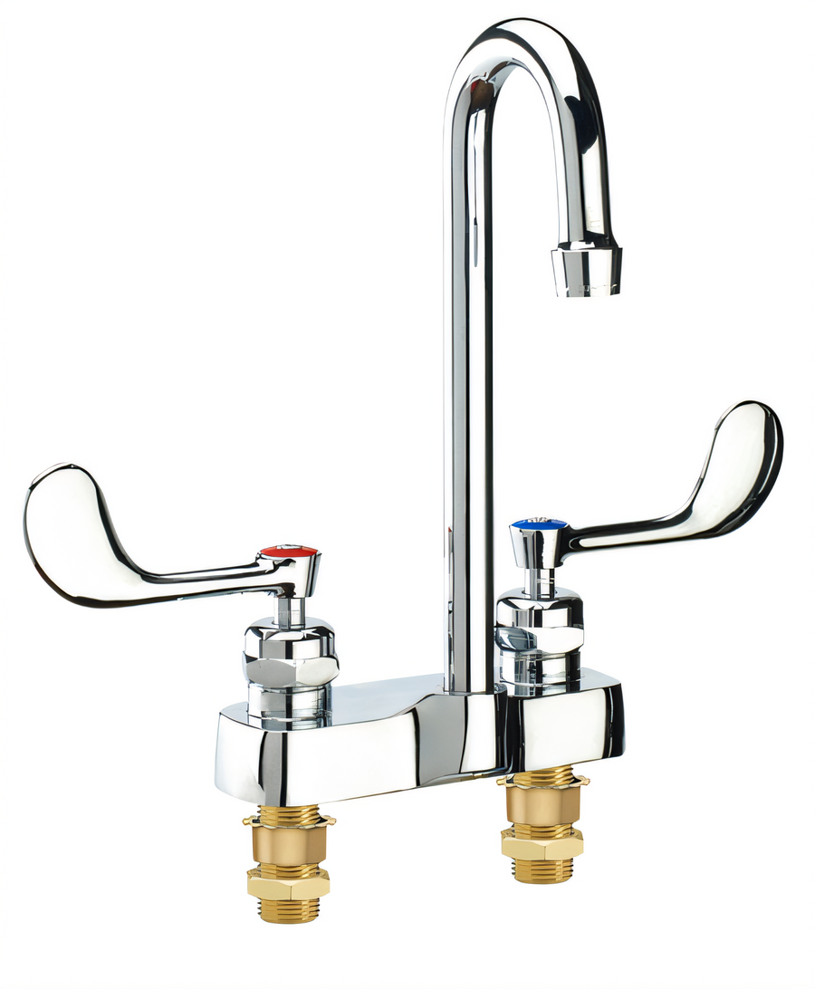 Product image #1 for Krowne Royal Series Deck-Mount Lavatory Faucet, 4-Inch Centers, Rigid Gooseneck Spout