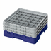 Thumbnail image #2 for Cambro Camrack Full-Size 36-Compartment Glass Rack, 6-7/8 Inch Height, Navy Blue, with 3 Soft Gray Extenders