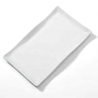 Thumbnail image #1 for American Metalcraft Prestige CER25 Ceramic Rectangular Platter, White, Wavy, 21-3/4"L x 14-1/8"W x 2"H