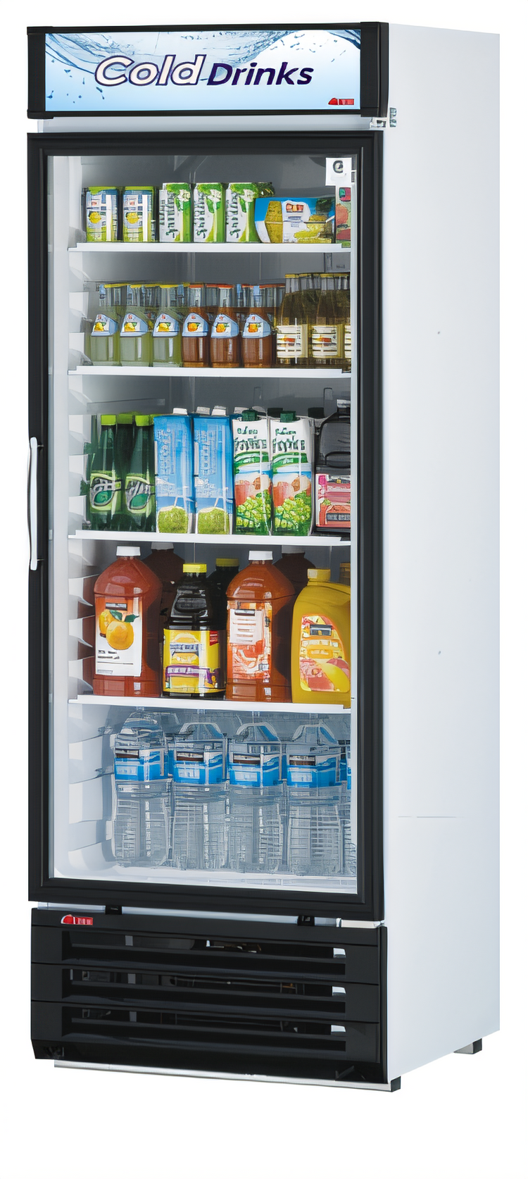 Product image #2 for Turbo Air 1-Section Self-Contained Glass Door Merchandiser Refrigerator, 20.3 Cu. Ft., Bottom Mount