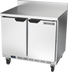 Thumbnail image #1 for Beverage-Air Two-Section 36-Inch Worktop Freezer with Solid Doors and Foamed-In-Place Backsplash