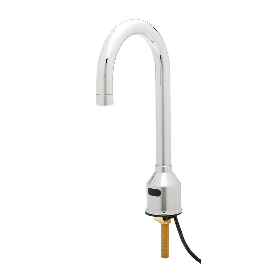 Product image #1 for T&S Brass Equip Touchless Electronic Deck-Mount Gooseneck Faucet, Hydro-Generator, 0.5 GPM