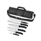Thumbnail image #1 for Victorinox 7.4012.7-X1 7-Piece Black BBQ Knife Set with Roll Bag