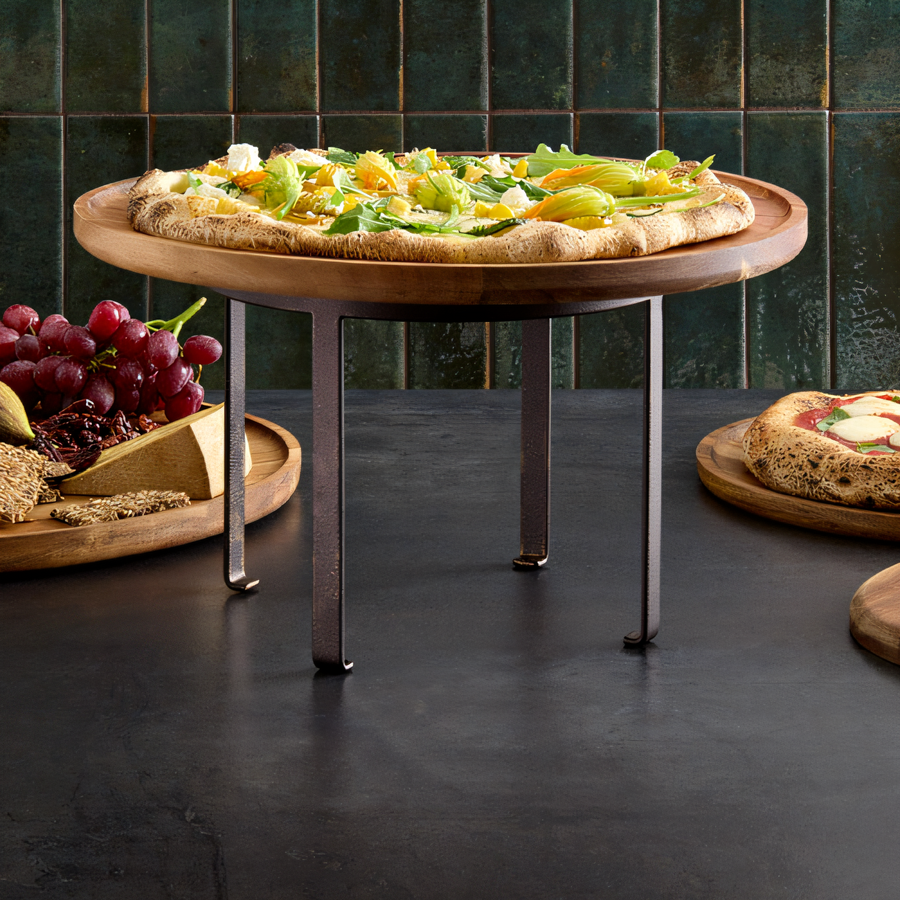 Product image #1 for American Metalcraft Loft Collection 9-Inch Round Rustic Wrought Iron Pizza Stand