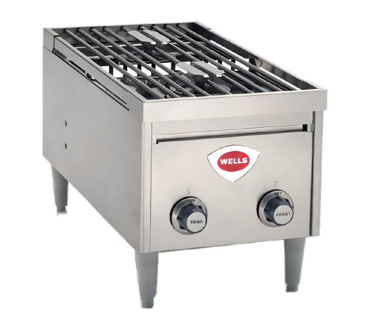 Product image #1 for Wells H-2412G 12-1/8-Inch Gas Countertop Hotplate, 2 Burners, Natural Gas