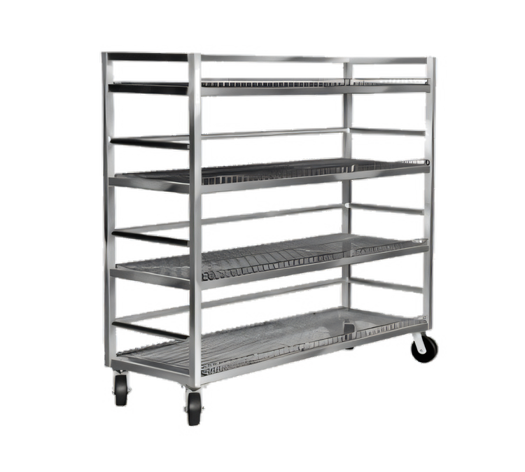 Product image #1 for 75 x 25 x 72 Inch Aluminum Mobile Shelf Truck / Flight Cart with 2 Shelves