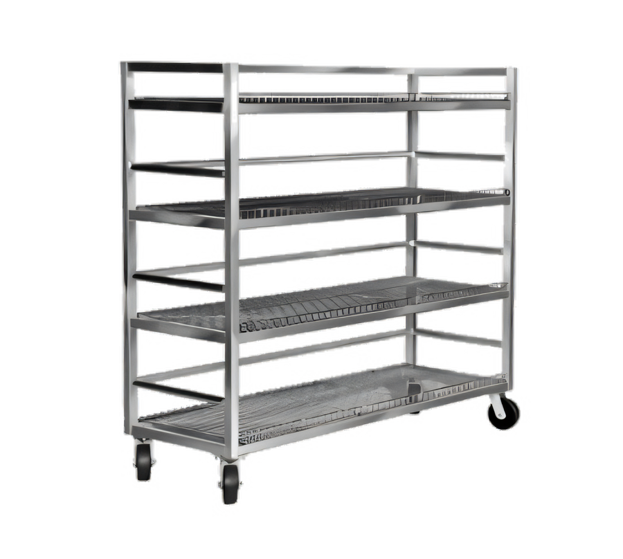 Product image #1 for 75 x 25 x 72 Inch Aluminum Mobile Shelf Truck / Flight Cart with 2 Shelves