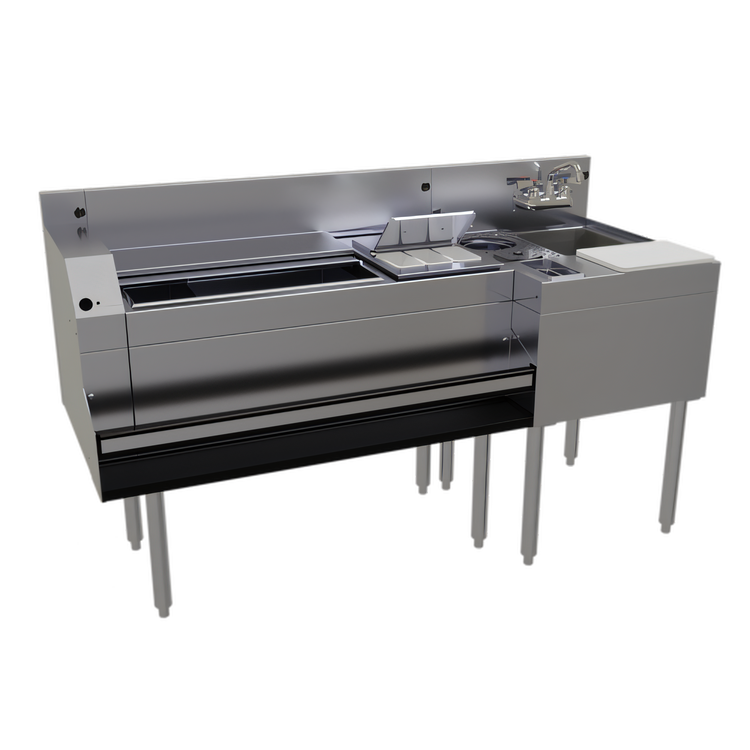 Product image #1 for Glastender MXS60-CP10 60-Inch Stainless Steel Underbar Mixology Cocktail Station with 10-Circuit Cold Plate