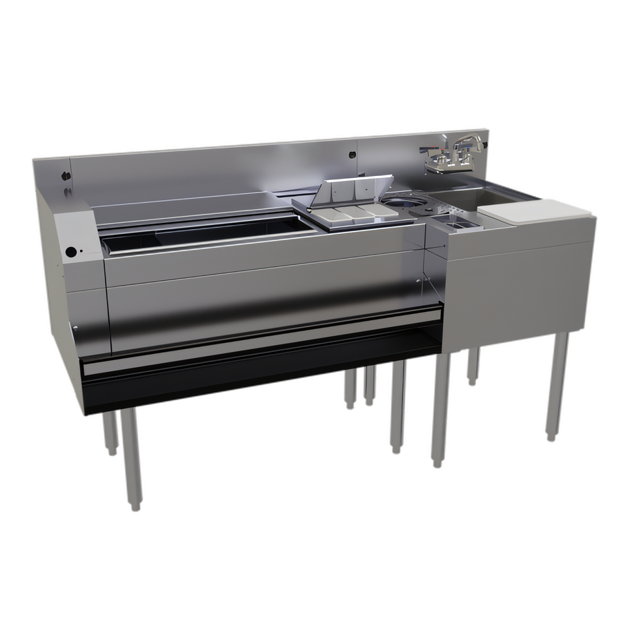 Product image #1 for Glastender MXS60-CP10 60-Inch Stainless Steel Underbar Mixology Cocktail Station with 10-Circuit Cold Plate