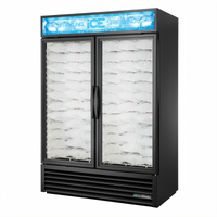 True General Foodservice Two-Section Indoor Ice Merchandiser with Glass Doors, 117 Bag Capacity