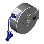 Thumbnail image #1 for T&S Brass B-7142-C02 Enclosed Stainless Steel Retractable Hose Reel with 50-Ft 3/8-Inch Hose and Rear-Trigger Spray Gun