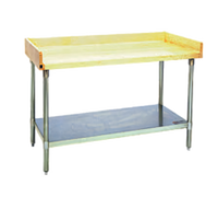 Eagle Group 60-Inch x 30-Inch Baker's Top Work Table with 1-3/4-Inch Hardwood Top, 4-Inch Splash, and Undershelf