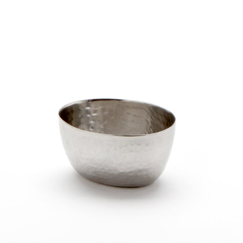 Product image #1 for American Metalcraft 2 oz Oval Hammered Stainless Steel Sauce Cup