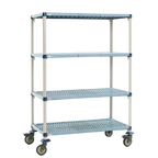 Thumbnail image #1 for Metro MetroMax Q Q336EG3 Mobile Polymer Shelving Starter Unit, 4 Open-Grid Shelves, 36"W x 18"D x 67-5/16"H