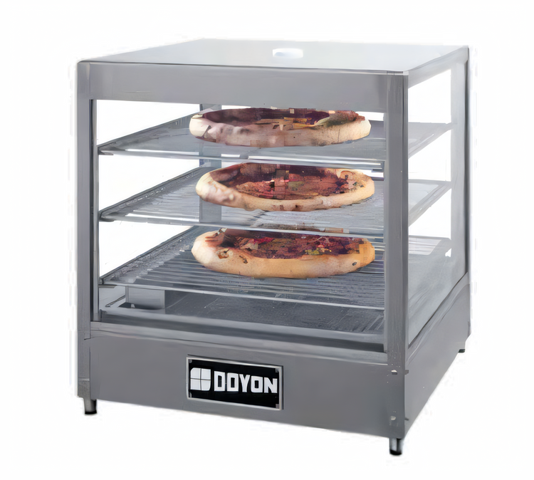 Product image #1 for Doyon DRP3 Countertop Heated Food Display Warmer with 3-Shelf Rack, Holds 3 18-Inch Pizzas