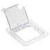 Thumbnail image #1 for Winco 1/6 Size Hinged Clear Polycarbonate Food Pan Cover with Spoon Slot and Peg Hole
