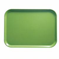 Cambro Camtray Rectangular Cafeteria Tray, 12-5/8 x 17-3/4 x 11/16 Inch, High-Impact Fiberglass, Limeade