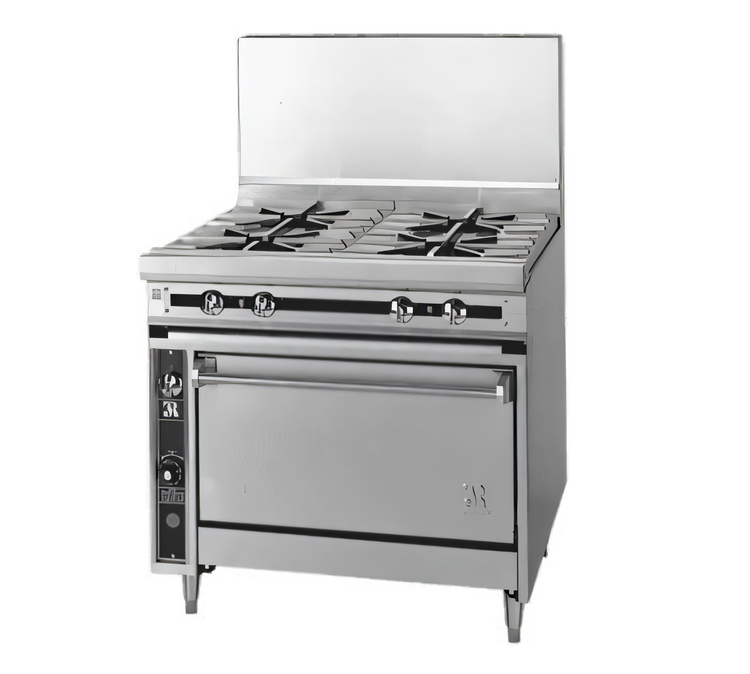 Product image #1 for Titan JTRH-4-30 30" Four Burner Heavy Duty Gas Range with Space Saver Oven