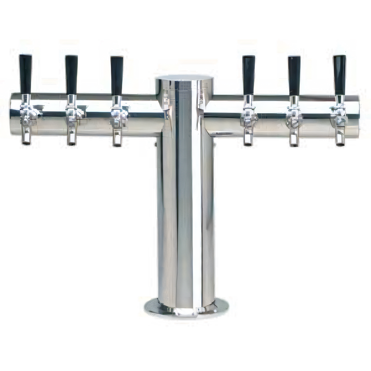 Product image #1 for Metropolis T-Style Countertop Glycol-Cooled Draft Beer Tower with 6 Faucets