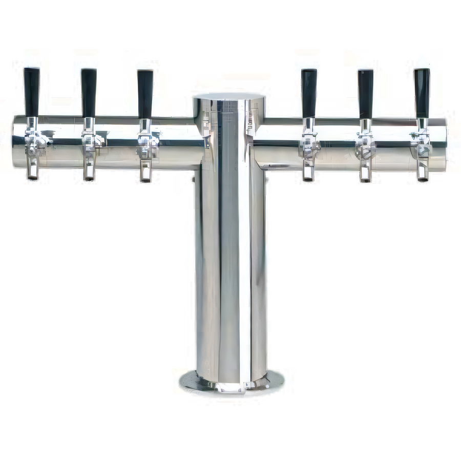 Product image #1 for Metropolis T-Style Countertop Glycol-Cooled Draft Beer Tower with 6 Faucets