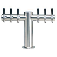 Metropolis T-Style Countertop Glycol-Cooled Draft Beer Tower with 6 Faucets
