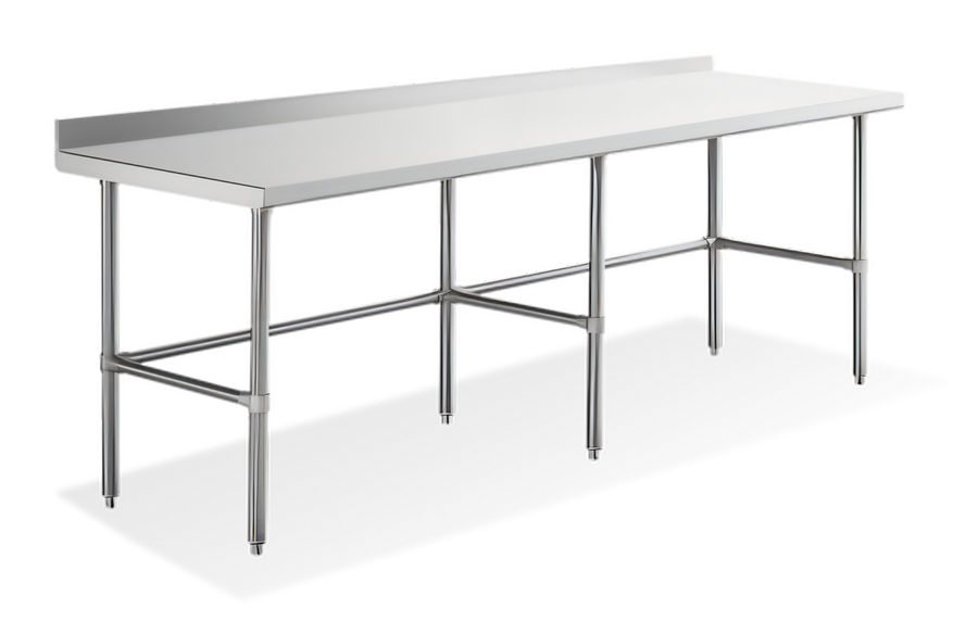 Product image #1 for Steel Works Stainless Freestanding Open Base 304 Stainless Steel Worktable, 96 x 24 x 34 Inch