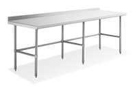 Steel Works Stainless Freestanding Open Base 304 Stainless Steel Worktable, 96 x 24 x 34 Inch